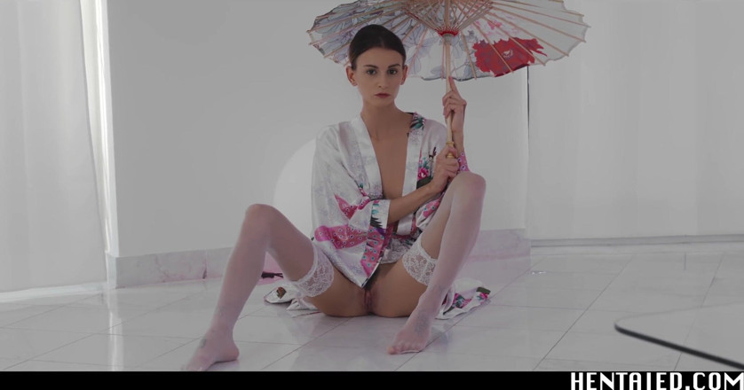 Hentaied: Real Life Hentai - Tattooed girl rides a huge dildo and...