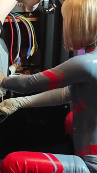 Extreme Deep Full Latex Catsuit Punch Fisting - Adelina Noir