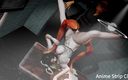 Anime strip club: 3D 4k 大胸部荡妇亚洲婊子挑逗大鸡巴操她湿润的阴户并让她达到高潮