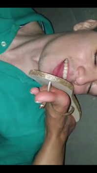 Emergency Stairway Havaianas Flip Flops Lick and Footjob Until Cum on Feet