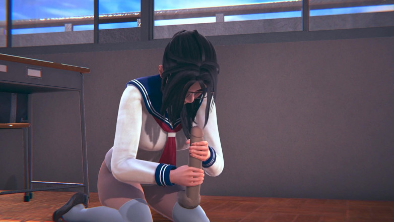 Waifu club 3D: Студентка в окулярах дрочить член вчителя