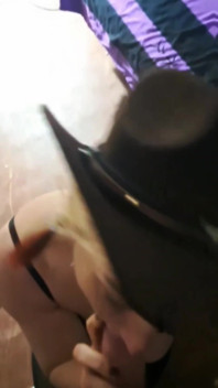 Sexy 46 Year Old Cowboy MILF Getting Her Throat Fucked by Younger Guy