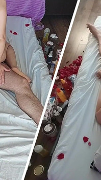 아마추어 커플과 침실에서 미친 섹스.