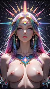 Shadow Oracle mit Rainbow Cosmic Fantasy Beauty Ai Art Diashow