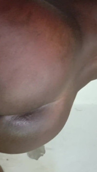 Big Ebony Ass Riding with Hands on the Wall
