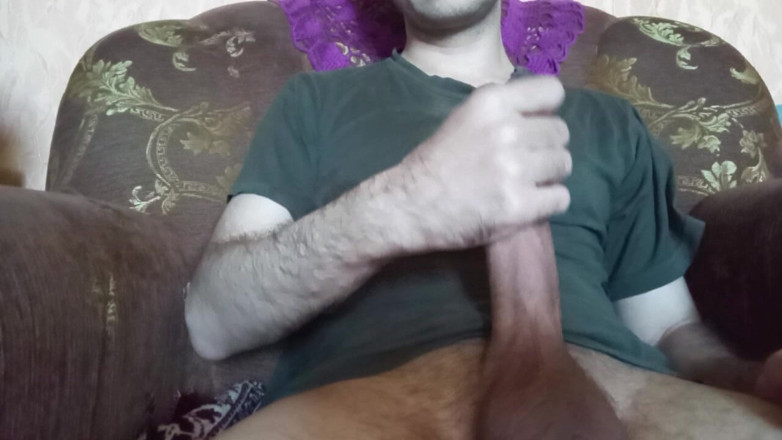 Alex Metallov: Guy with Big Cock Jerking on the Chair