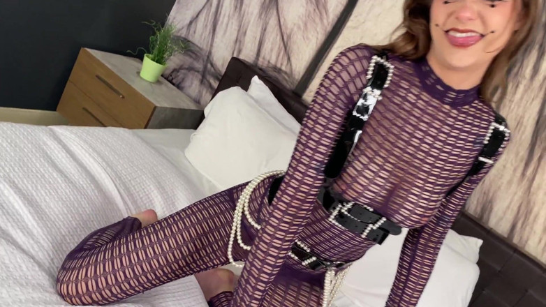 Rebecca Vanguard: Mistress Rebecca Rips Her Bodysuit and Fingers Her Wet Pussy