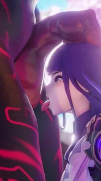 Raiden Shogun Genshin Impact Worshiping a Big Mitachurl Cock Porn Hilichurl 60 Fps