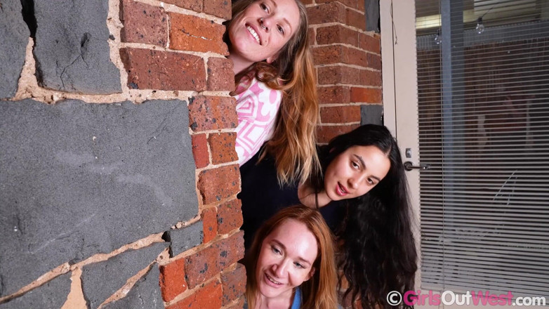 Girls Out West: Two Busty Redheads and One Long Haired Brunette Pleasure Each...