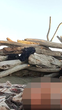 Outdoor Flashing in Nude Beach Sucking and Cumshot of Big Cock in Front of Everyone - Misscreamy