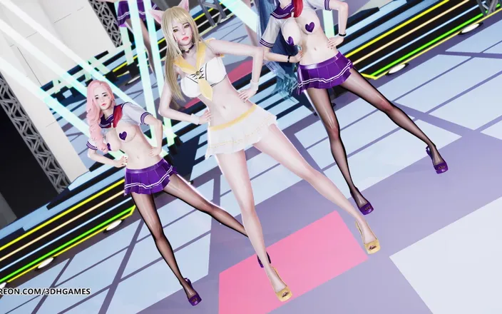 3D-Hentai Games: [mmd] Girls' Generation - Genie Ahri Seraphine Kaisa Striptease League of...