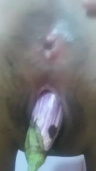 크고 긴 Brinjal 보지와 후장 구멍으로 섹스하는 마누라