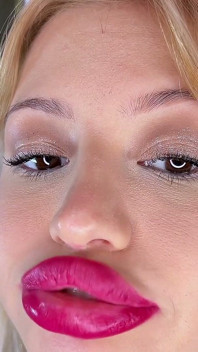 Slow Motion Lip Trembling Red Lipstick Raspberries