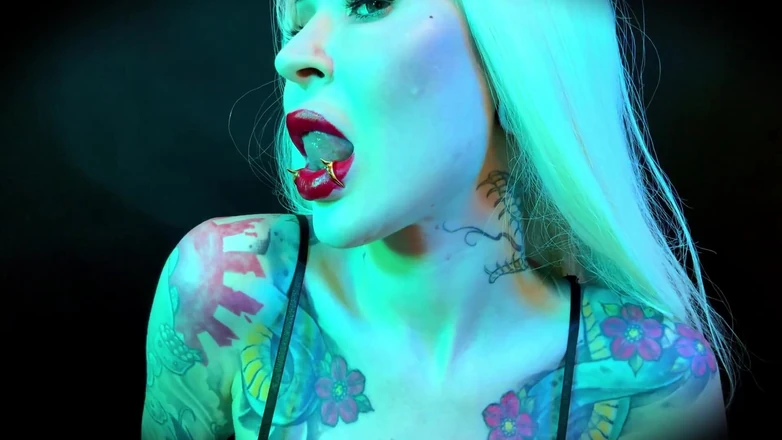 Baal Eldritch: Sensual Red Lips with Gold Piercings - Lipstick Fetish, Worship, POV