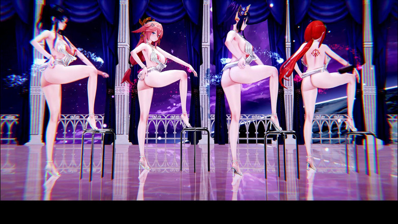 MikuMotion: L'uniforme del sesso a quattro uomini di Rollin; la calza...