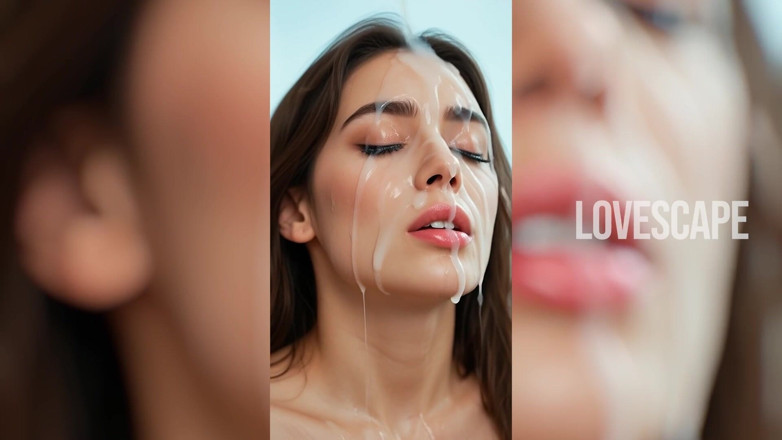 Lovescape: Brunette Takes Two Cocks in a Hot Double Blowjob
