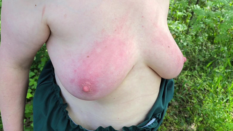 Bouncy Tits Action: Червоні груди в лісі