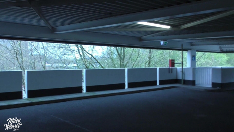 Miley Weasel: Німецька блондинка Майлі Ткаель відтрахана в дупу на стоянці