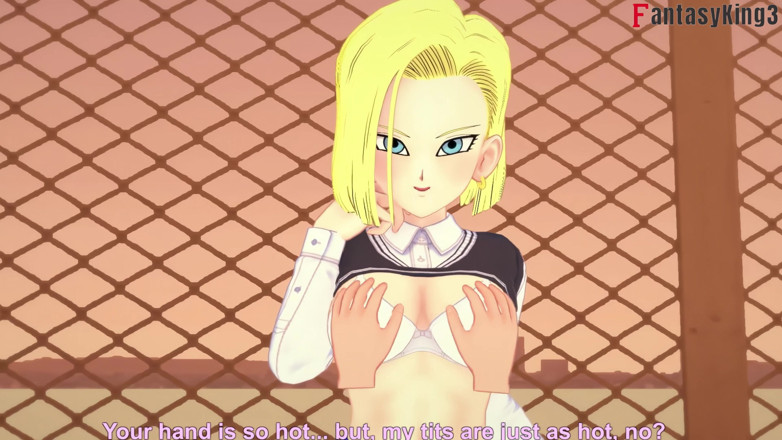 Fantasy king: Android 18 गोहान की चुदाई जारी रखने के लिए कॉलेज में प्रवेश करता है - ड्रैगन बॉल zex श्रृंखला