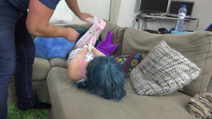 Restricting Ropes: Luna Grey - annoying stepsister tickled