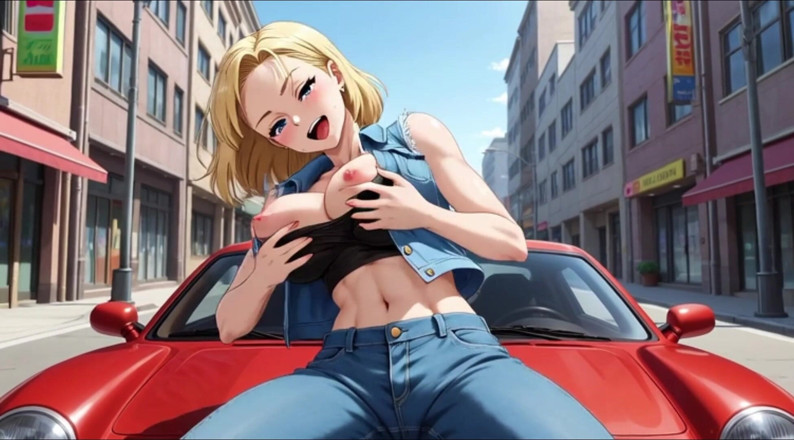 My night collection: Android 18 ड्रैगन बॉल 3डी एडल्ट एनिमेशन में हॉट बेहद मोहक कामुक पोज में अपने परफेक्ट शरीर को छेड़ रहा है