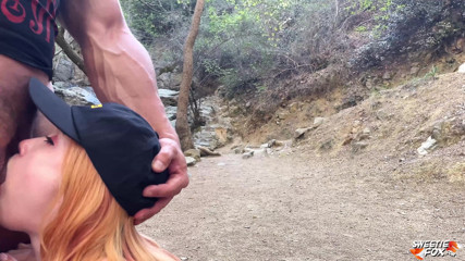 Sweetie Fox: Horny girl blowjob and had risky sex in nature