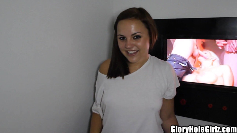 Glory Hole Girlz: Small Boob Cute Stepdaddy's Girl Swallows Glory Dick