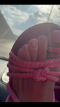 This new lilac pedicure is great with my pink sandals, don't you think?