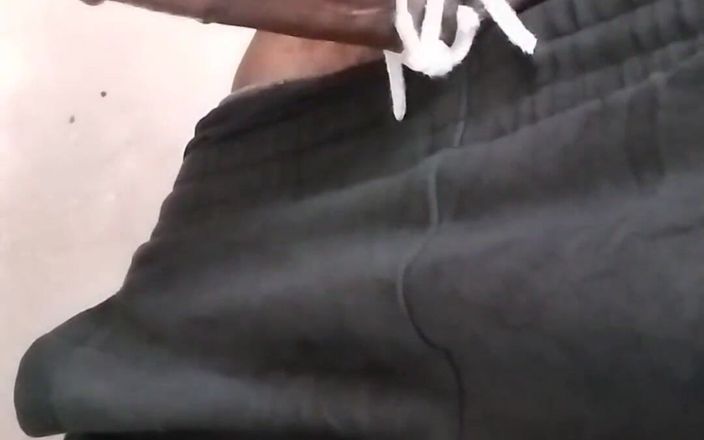 Kenyandick: Skinny Black Amateur Gently Massaging His Massive Hard Dick in...