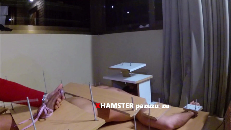 Pazuzu_zu: Amateur CFNM femdom cbt handjob with tied cock. Ruined orgasm