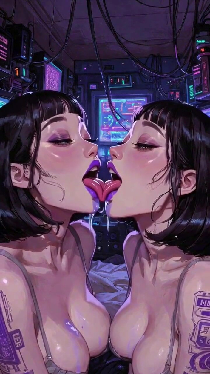 Hot girl dancing: Lesbiche lingua e bacio fetish, Animazione Ai