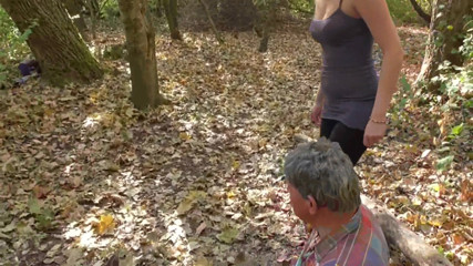 Femdom Austria: Stifling the Old Slave in the Woods