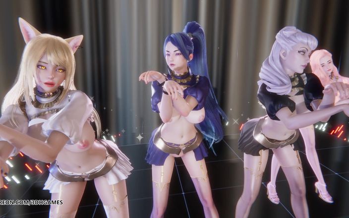 3D-Hentai Games: Laysha - розовая метка Ahri Kaisa Seraphine Evelynn, сексуальный стриптиз без цензуры, хентай