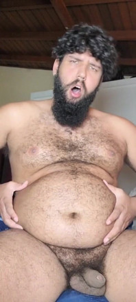 Dicker Bauch Rülpst Zum Blowout Mit Großem Schwanz