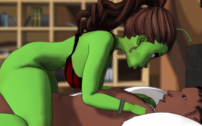 Back Alley Toonz: Multiverse BBC Sex with a Big Butt, Big Tits Green...