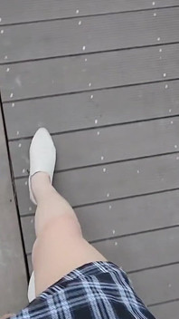 Pink Panties Under Skirt