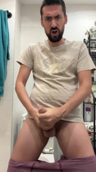 Hot Stepdaddy Jerking off and Busting a Thick Load
