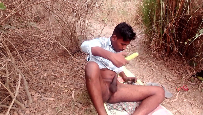 Hotdick_rohit: Desi Teen Boy Ass Fucking with a Big Cucumber Like...