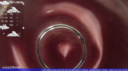 Nice2three2: Şişman cam dildo içeride görünüm