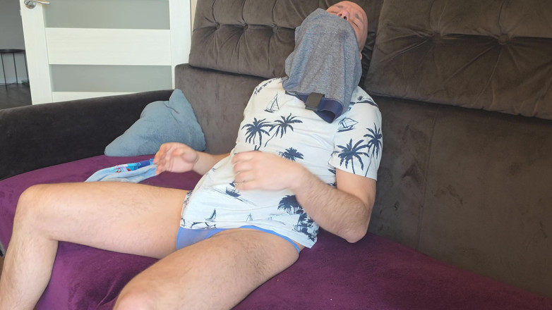 ShyCummerBoy: Striptease in a Transparent Thong