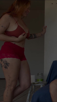 Redhead Neighbor Caught Her Neighbor Masturbating and Ended with Cumshot Inside Her Pussy!
