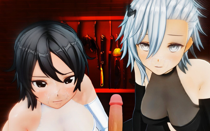 H3DC: Las lesbianas me atraparon y me chuparon la polla