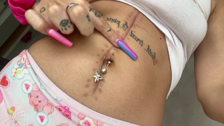 Nali Marie: Scar Fetish Belly Button Waist Tummy Skinny Teen Petite Flat...
