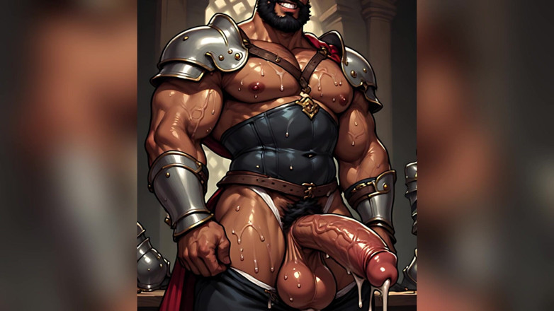 Erotic Man: Homens musculosos suados gozando na arte