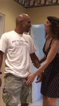 Brunette Syren De Mer with natural tits gives blowjob and interracial fuck with Justin Long