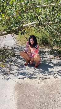 50 Plus Mature Beauty Masturbates Outdoor