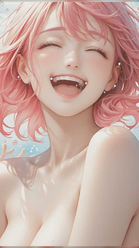 Joyful Nude Laughing in Sunny Splashes