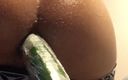 Nat6ix: Anal Riding Huge Cucumber Reverse Cowgirl Nat6ixx BBC