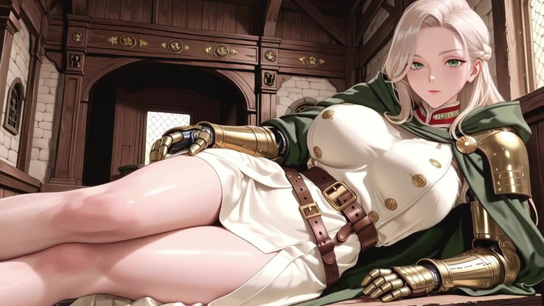 Tay Swift X: Tarde de rubia caballero! Brazos mecánicos dorados uniformes verdes, perezosamente...