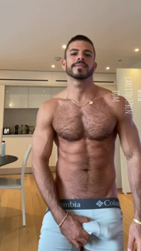Showing My Big Cock in White Shorts.